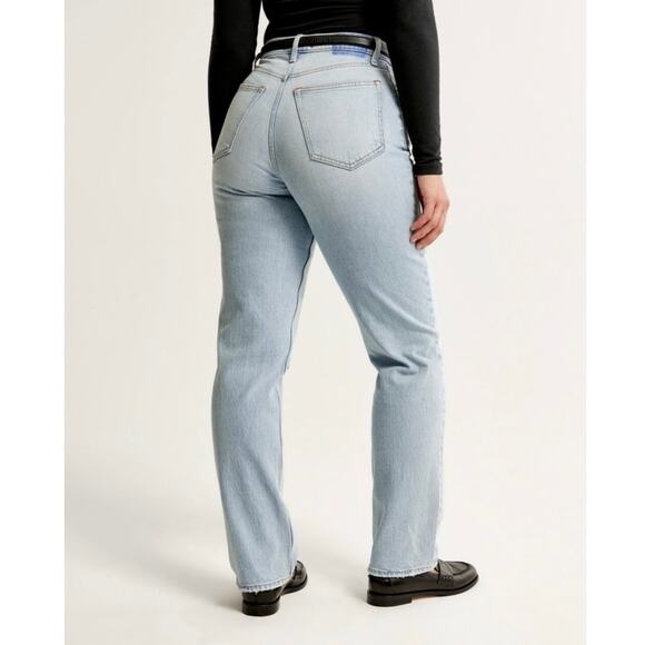 NWT Abercrombie & Fitch Curve Love Ultra High Rise '90s Straight Jean 24/00 S - Picture 9 of 9